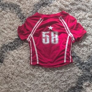 SHEIN Red Kids Tee with Number 58